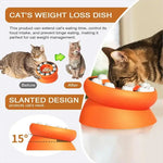 Cat Puzzle Toy Slow Feeder Bowl Fun Interactive Slows Down Pets Eating Protect Kitty Neck Multifunction Pet Feed