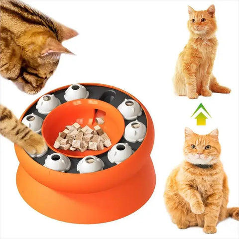 Cat Puzzle Toy Slow Feeder Bowl Fun Interactive Slows Down Pets Eating Protect Kitty Neck Multifunction Pet Feed