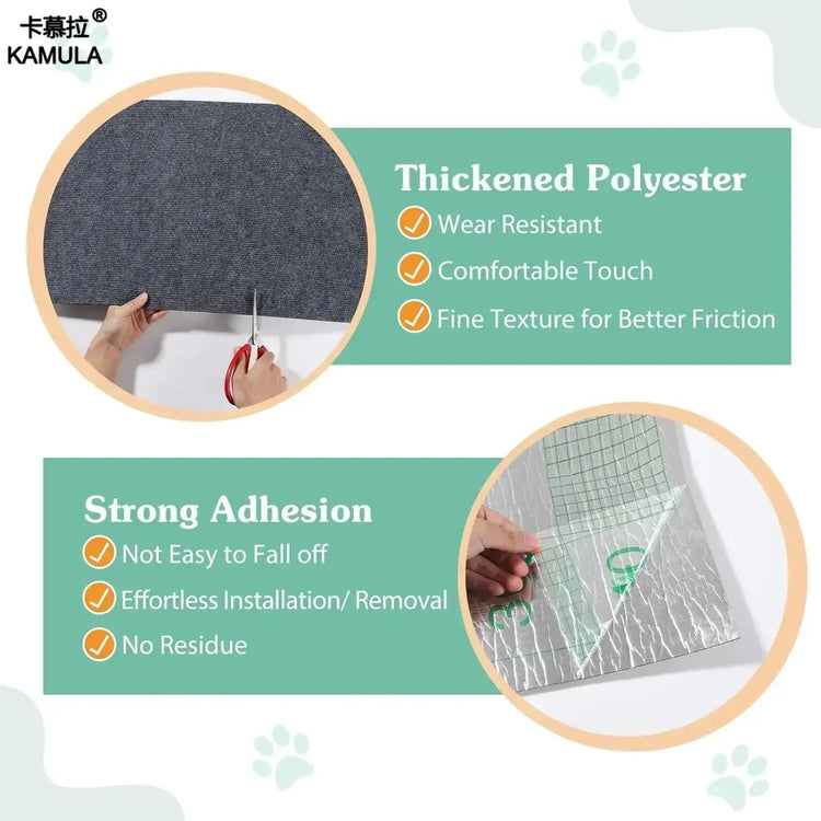 Cat Scratching Mat Self-Adhesive Trimmable Carpet Cat Scratching Post Carpet for Anti-scratching Sofa Furniture