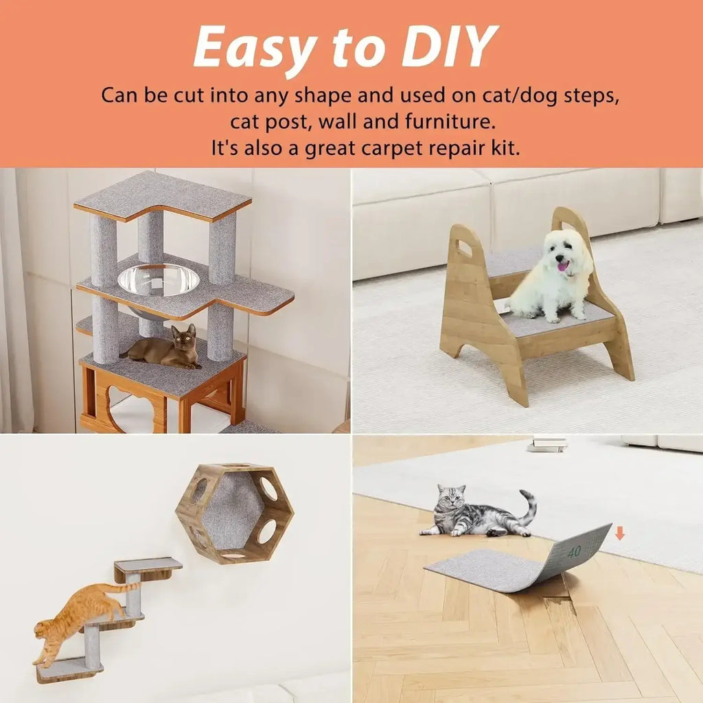 Cat Scratching Mat Self-Adhesive Trimmable Carpet Cat Scratching Post Carpet for Anti-scratching Sofa Furniture