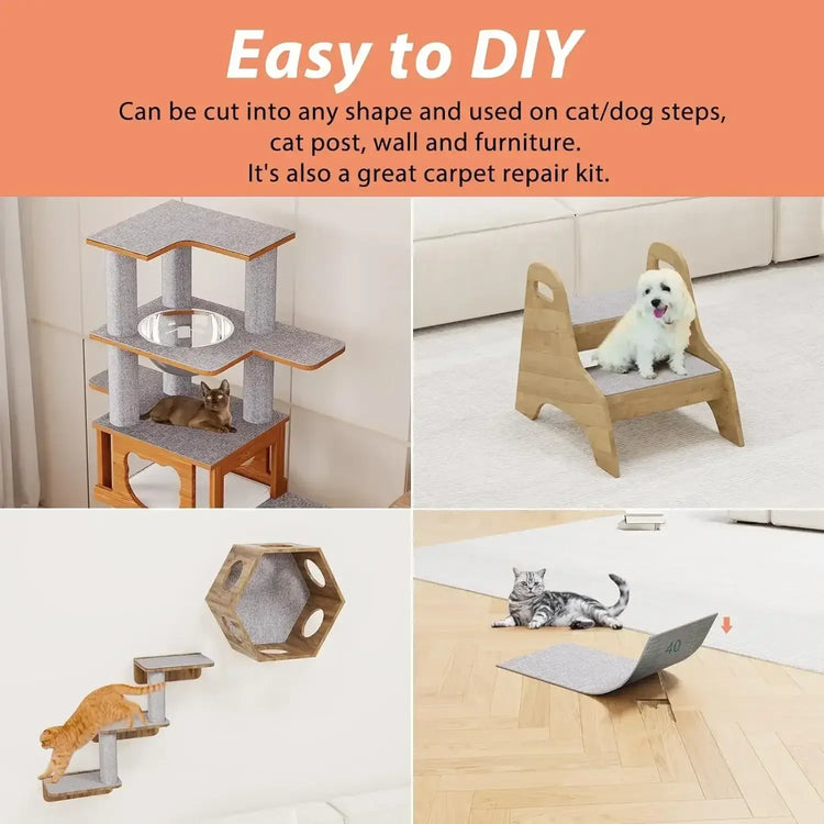 Cat Scratching Mat Self-Adhesive Trimmable Carpet Cat Scratching Post Carpet for Anti-scratching Sofa Furniture