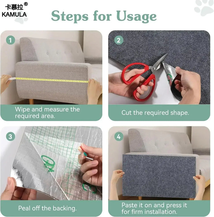 Cat Scratching Mat Self-Adhesive Trimmable Carpet Cat Scratching Post Carpet for Anti-scratching Sofa Furniture
