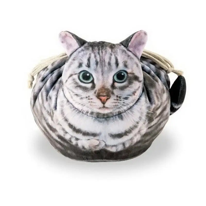 Cat-Shaped Cosmetic Storage Bag,Drawstring Closure,Cute Travel Size Makeup Skincare Toiletry Organizer Pouch,Gift for