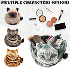 Cat-Shaped Cosmetic Storage Bag,Drawstring Closure,Cute Travel Size Makeup Skincare Toiletry Organizer Pouch,Gift for