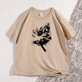 Cat Smoking Cigarette Funny Graphic T Shirt Oversized Tshirt Stupid Cat T Shirts Cotton Short Sleeve Streetwear
