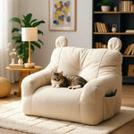 Cat Sofa Bed with Cartoon Design Detachable Washable Pet Bed for Indoor Cats Support Up To 2.72KG Cozy Pet Furniture