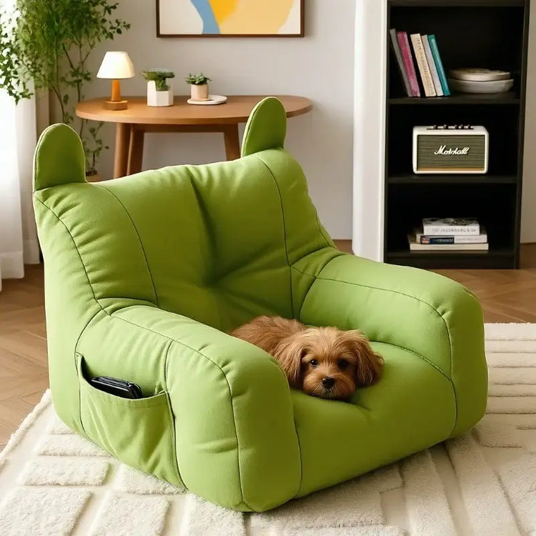Cat Sofa Bed with Cartoon Design Detachable Washable Pet Bed for Indoor Cats Support Up To 2.72KG Cozy Pet Furniture