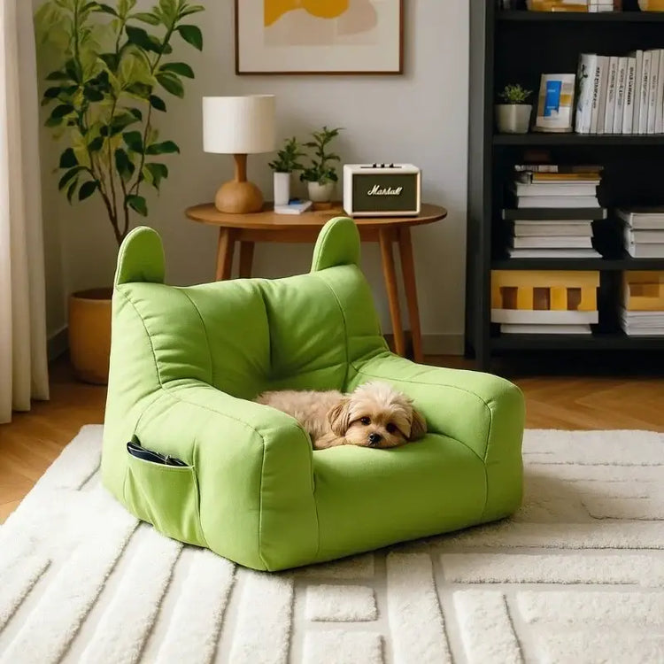 Cat Sofa Bed with Cartoon Design Detachable Washable Pet Bed for Indoor Cats Support Up To 2.72KG Cozy Pet Furniture