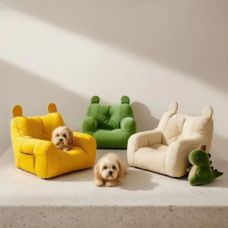 Cat Sofa Bed with Cartoon Design Detachable Washable Pet Bed for Indoor Cats Support Up To 2.72KG Cozy Pet Furniture