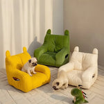 Cat Sofa Bed with Cartoon Design Detachable Washable Pet Bed for Indoor Cats Support Up To 2.72KG Cozy Pet Furniture