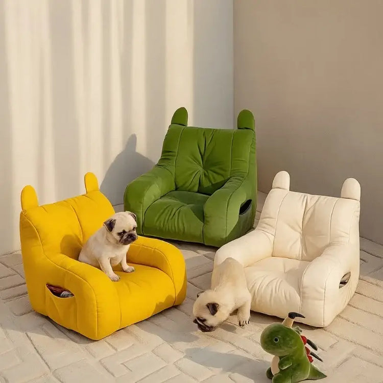 Cat Sofa Bed with Cartoon Design Detachable Washable Pet Bed for Indoor Cats Support Up To 2.72KG Cozy Pet Furniture