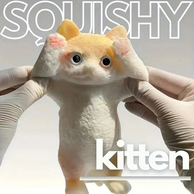 Cat Squishy Squeeze Toys Kawaii Handmade Cat Animal Fufu Sensory Toys Party Favors Gifts for Adults Kids