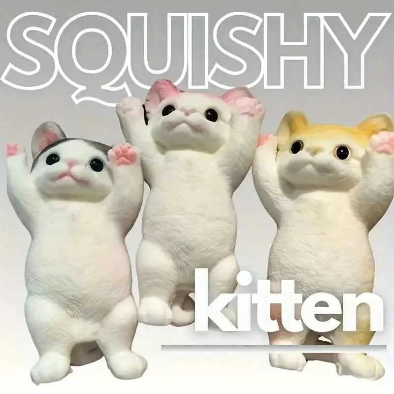 Cat Squishy Squeeze Toys Kawaii Handmade Cat Animal Fufu Sensory Toys Party Favors Gifts for Adults Kids