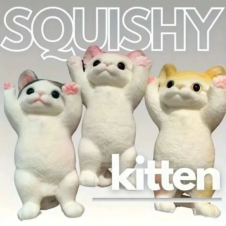 Cat Squishy Squeeze Toys Kawaii Handmade Cat Animal Fufu Sensory Toys Party Favors Gifts for Adults Kids