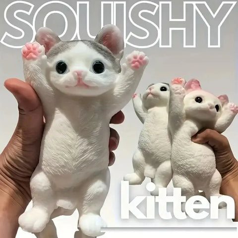 Cat Squishy Squeeze Toys Kawaii Handmade Cat Animal Fufu Sensory Toys Party Favors Gifts for Adults Kids