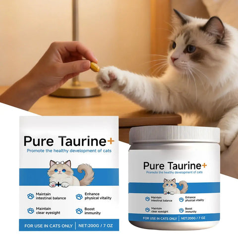 Cat Taurine Powder Support for Pet Heart Health Promote Maintain Visual Function Smooth Hair Pet Daily Care Nutrition