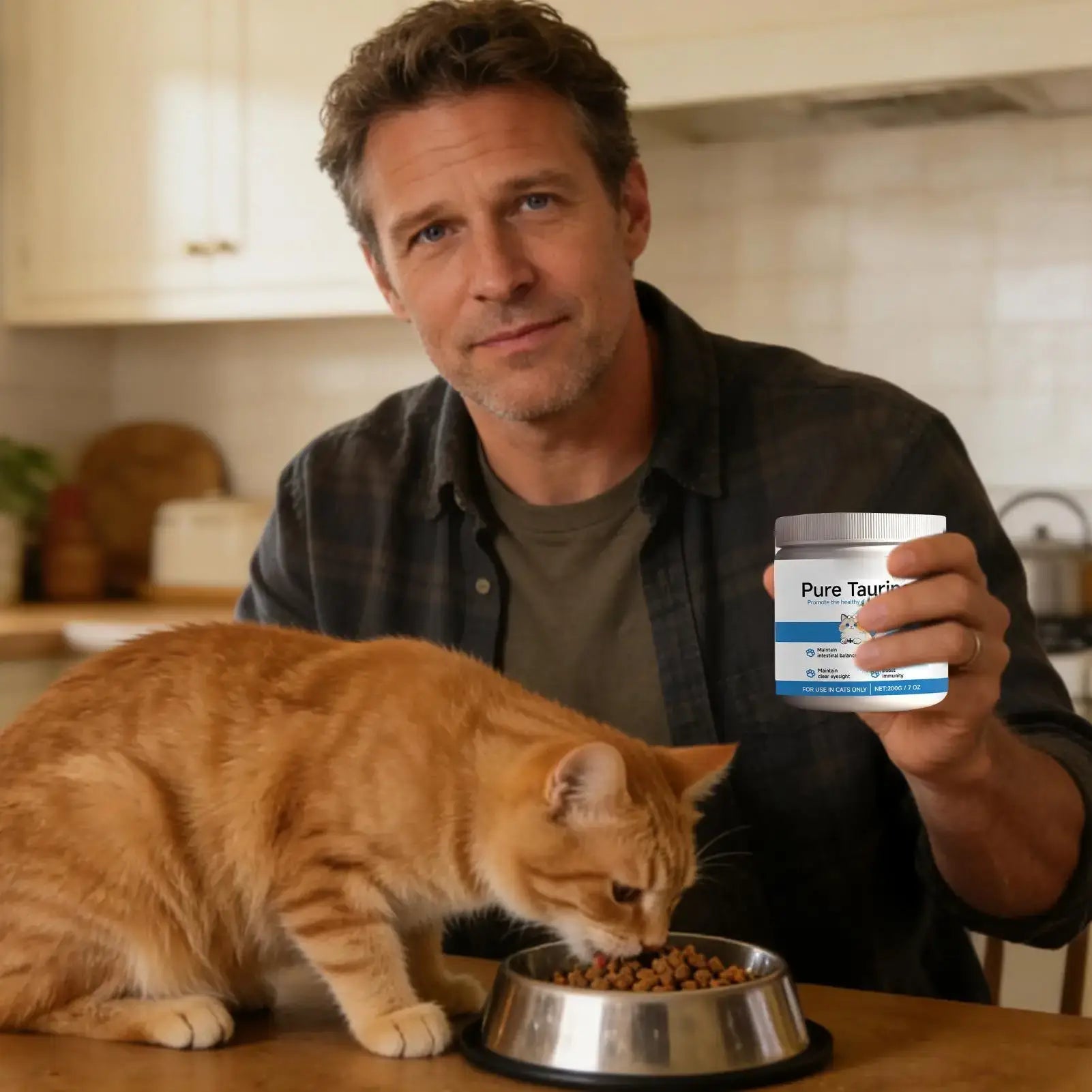 Cat Taurine Powder Support for Pet Heart Health Promote Maintain Visual Function Smooth Hair Pet Daily Care Nutrition
