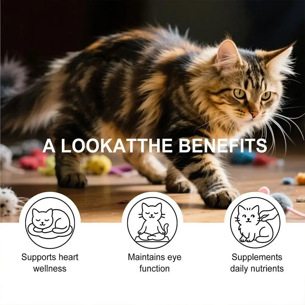 Cat Taurine Powder Support Heart Health Promote Healthy Growth Maintain Visual Function Smooth Hair Kitten Care
