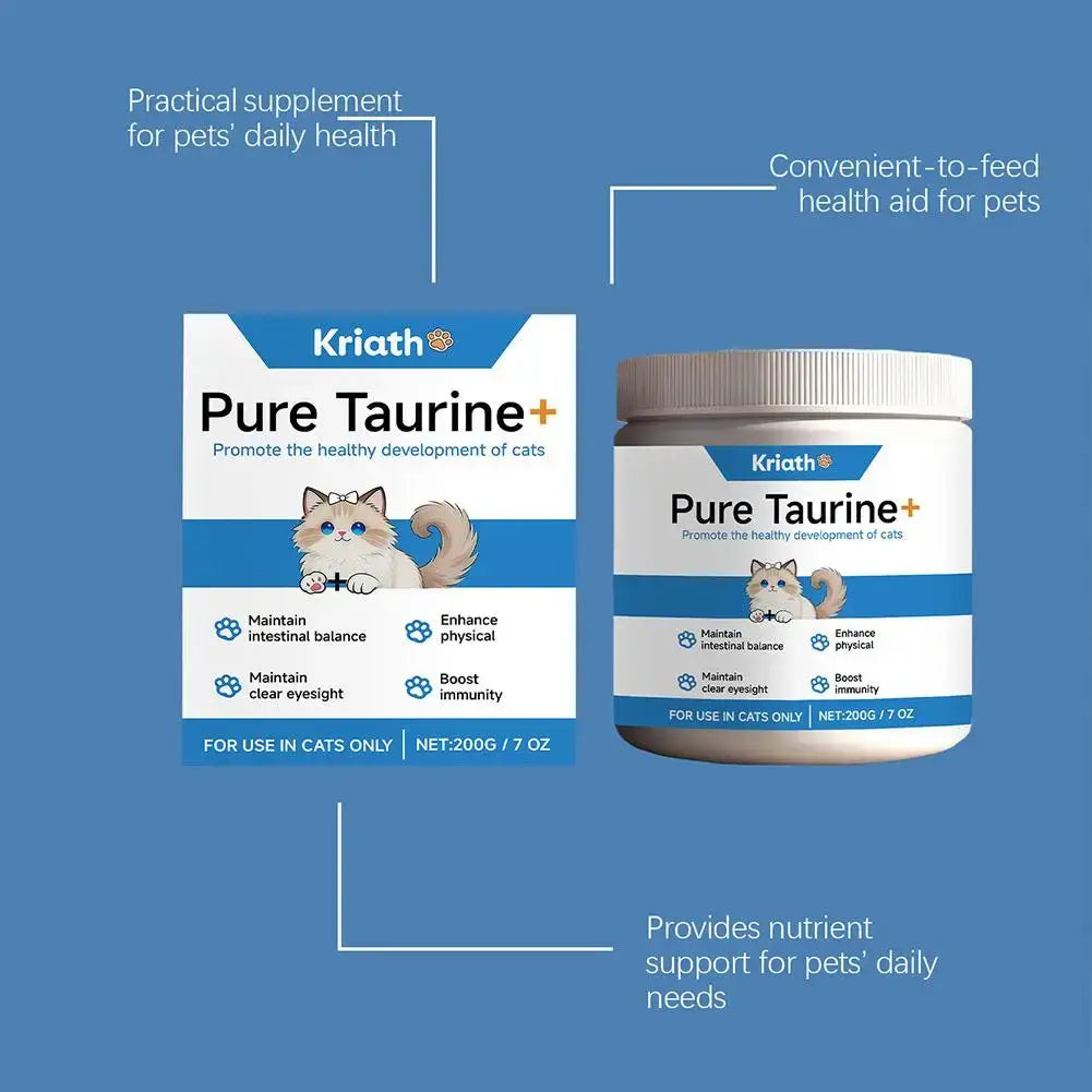 Cat Taurine Powder Support Heart Health Promote Healthy Growth Maintain Visual Function Smooth Hair Kitten Care