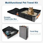 Cat Toilet Out Portable Waterproof Foldable Cat Litter Box with High Baffle Cover Cat Litter Storage Bag