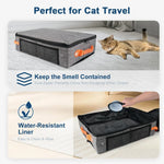 Cat Toilet Out Portable Waterproof Foldable Cat Litter Box with High Baffle Cover Cat Litter Storage Bag