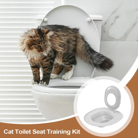 Cat Toilet Training Kit Reusable rinal Seat Potty Litter Box Trainer Pet Potty Training Seat Pet Cleaning Supplies