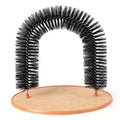 Cat Toy Arch Self Groome Pamper Feline with A Massage Grooming Rubbing Brush with Scratching Pad Toy for Cats