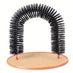 Cat Toy Arch Self Groome Pamper Feline with A Massage Grooming Rubbing Brush with Scratching Pad Toy for Cats