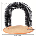 Cat Toy Arch Self Groome Pamper Feline with A Massage Grooming Rubbing Brush with Scratching Pad Toy for Cats