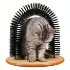 Cat Toy Arch Self Groome Pamper Feline with A Massage Grooming Rubbing Brush with Scratching Pad Toy for Cats