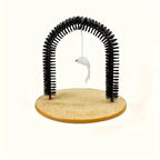 Cat Toy Arch Self Groome Pamper Feline with A Massage Grooming Rubbing Brush with Scratching Pad Toy for Cats