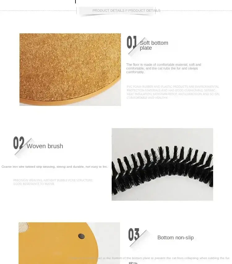 Cat Toy Arch Self Groome Pamper Feline with A Massage Grooming Rubbing Brush with Scratching Pad Toy for Cats