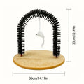 Cat Toy Arch Self Groome Pamper Feline with A Massage Grooming Rubbing Brush with Scratching Pad Toy for Cats