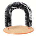 Cat Toy Arch Self Groome Pamper Feline with A Massage Grooming Rubbing Brush with Scratching Pad Toy for Cats