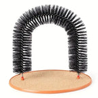 Cat Toy Arch Self Groome Pamper Feline with A Massage Grooming Rubbing Brush with Scratching Pad Toy for Cats