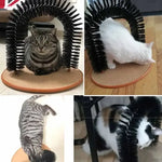 Cat Toy Arch Self Grooming Pamper Feline with Massage Grooming Rubbing Brush and Scratching Pad Interactive Toys for