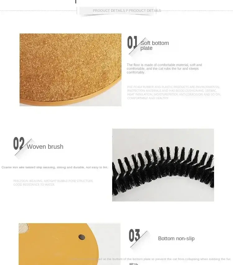 Cat Toy Arch Self Grooming Pamper Feline with Massage Grooming Rubbing Brush and Scratching Pad Interactive Toys for