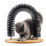 Cat Toy Arch Self Grooming Pamper Feline with Massage Grooming Rubbing Brush and Scratching Pad Interactive Toys for