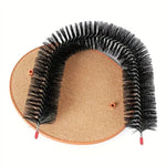 Cat Toy Arch Self Grooming Pamper Feline with Massage Grooming Rubbing Brush and Scratching Pad Interactive Toys for