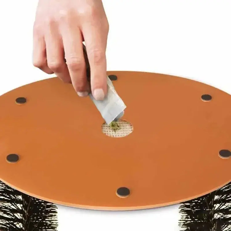 Cat Toy Arch Self Grooming Pamper Feline with Massage Grooming Rubbing Brush and Scratching Pad Interactive Toys for