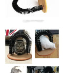 Cat Toy Arch Self Grooming Pamper Feline with Massage Grooming Rubbing Brush and Scratching Pad Interactive Toys for