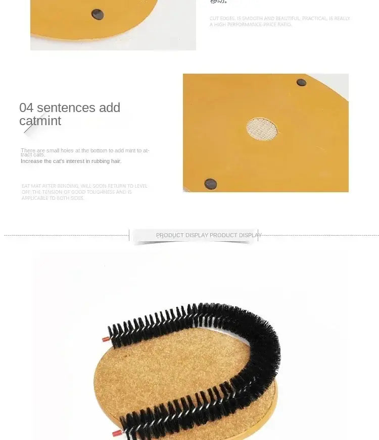 Cat Toy Arch Self Grooming Pamper Feline with Massage Grooming Rubbing Brush and Scratching Pad Interactive Toys for