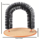 Cat Toy Arch Self Grooming Pamper Feline with Massage Grooming Rubbing Brush and Scratching Pad Interactive Toys for