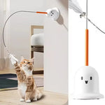 Cat Toy Teaser Rod with Suction Cup Self - entertaining Feather Pet Toy with Bell Long Pole Interactive and Bite