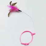 Cat Toy Teaser Rod with Suction Cup Self - entertaining Feather Pet Toy with Bell Long Pole Interactive and Bite