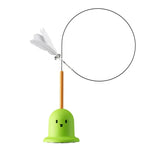 Cat Toy Teaser Rod with Suction Cup Self - entertaining Feather Pet Toy with Bell Long Pole Interactive and Bite