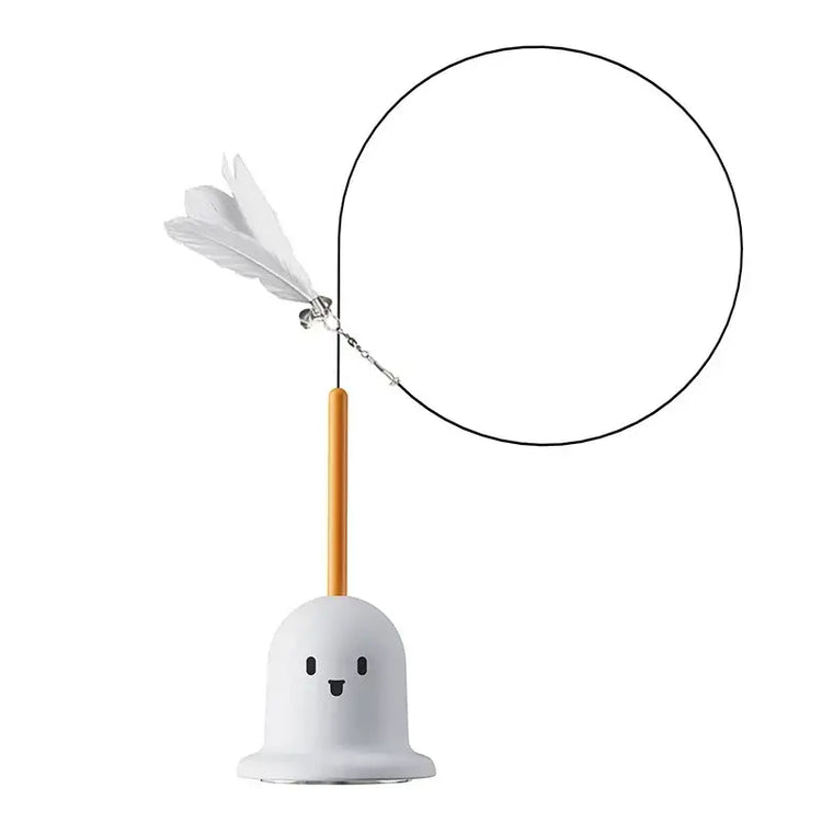 Cat Toy Teaser Rod with Suction Cup Self - entertaining Feather Pet Toy with Bell Long Pole Interactive and Bite