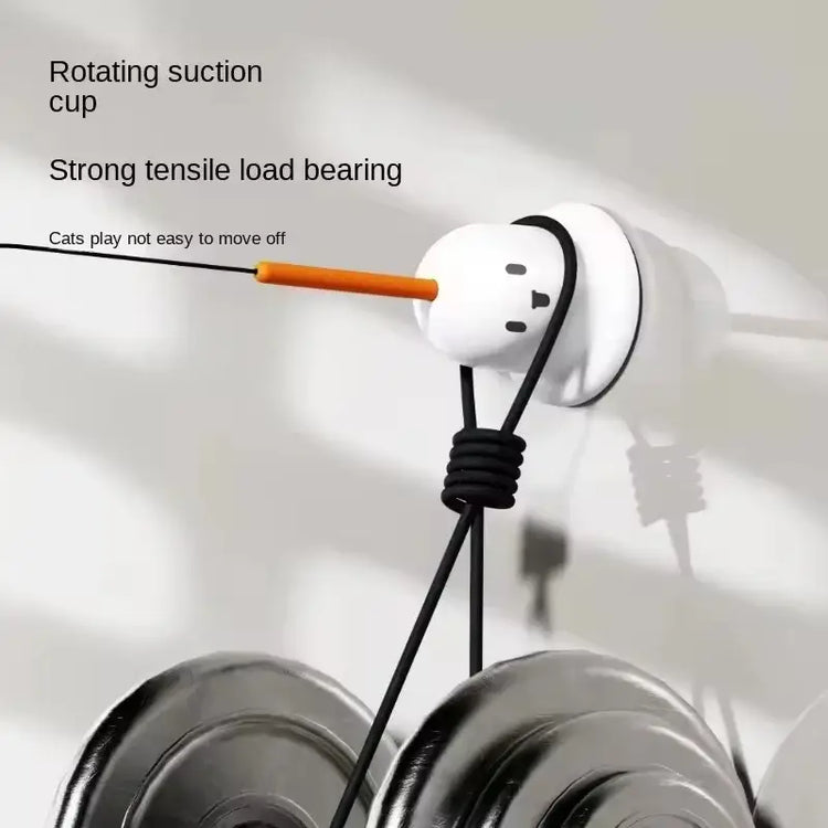 Cat Toy Teaser Rod with Suction Cup Self - entertaining Feather Pet Toy with Bell Long Pole Interactive and Bite