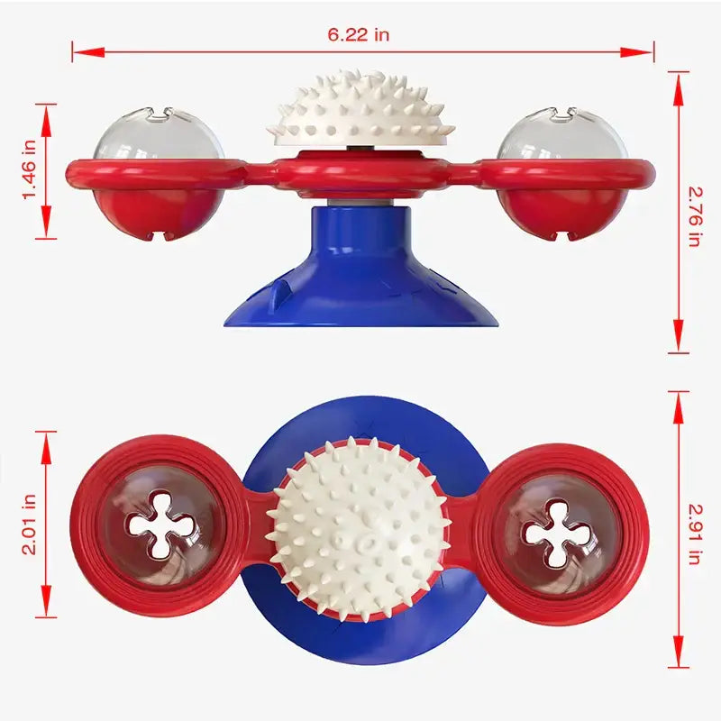 Cat Toy Windmill Rotating Turntable Interactive Pet Scratcher Hair Brush Catnip Teaser Toy for Kittens Cats Pet Supplies