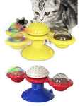 Cat Toy Windmill Rotating Turntable Interactive Pet Scratcher Hair Brush Catnip Teaser Toy for Kittens Cats Pet Supplies